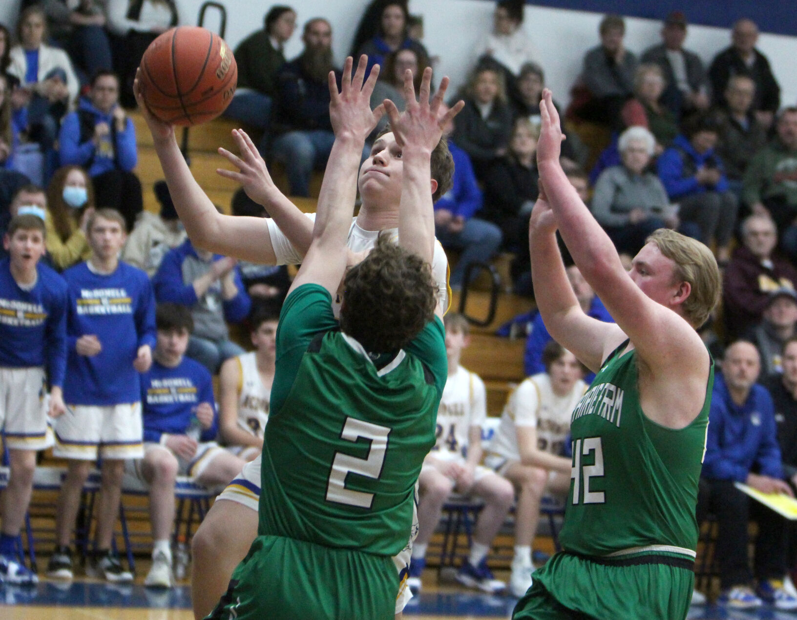 Prairie Farm at McDonell boys basketball 3-1-22